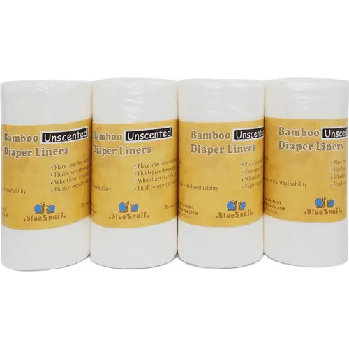 Bamboo Unscent Diaper Liners- Fragance Free and Chlorine Free(4PK) 400 Count by BlueSnail