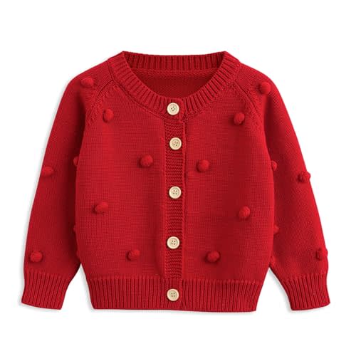 Simplee kids Baby Sweater Cardigan Jacquard Cable-Knit Spring Coat Long Sleeve Cardigan for Baby Girl