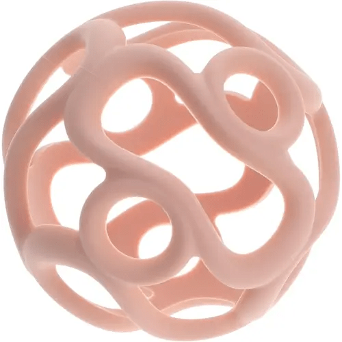 Silicone Teething Ball Toy, Tactile Sensory Ball Toy for Babies, Easy to Hold Design, Stretchy, Squisly, Soft (Dark Pink)
