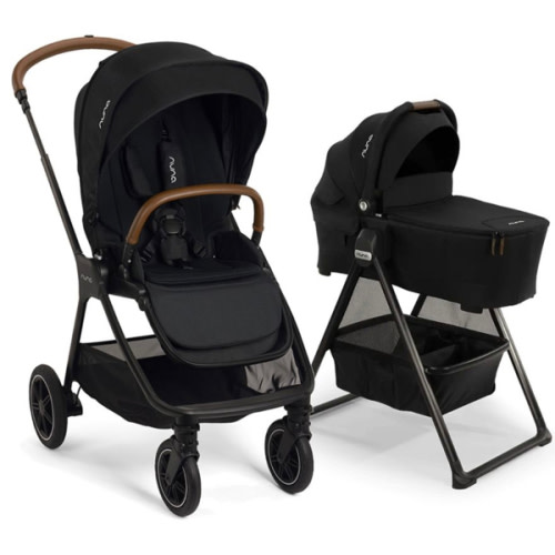 Nuna TRIV Next Stroller + LYTL Bassinet + Stand Bundle - Caviar / Caviar