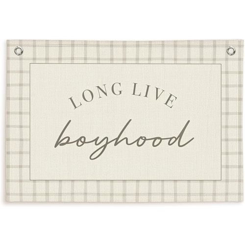 "Long Live Boyhood"Wall Hanging Flag Decor for Nursery, 30x20 In