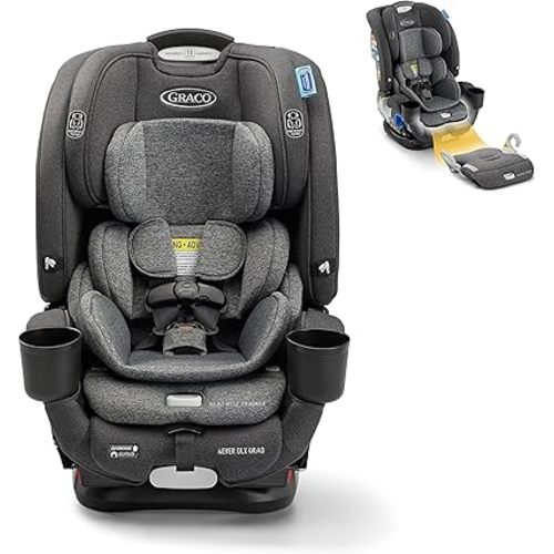 Graco 4Ever DLX Grad 5-in-1 Car Seat, Harrison Infant, Toddler, Booster, Convertible Car Seat, Features Slim Fit and Removable Seat Belt Trainer