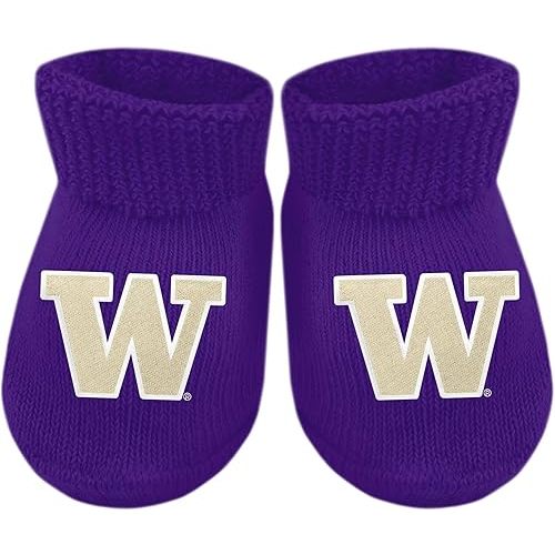 Creative Knitwear College Baby Bootie Sock - Team Logo, Multiple Colors, for Boys & Girls (Newborn - 6 Months)