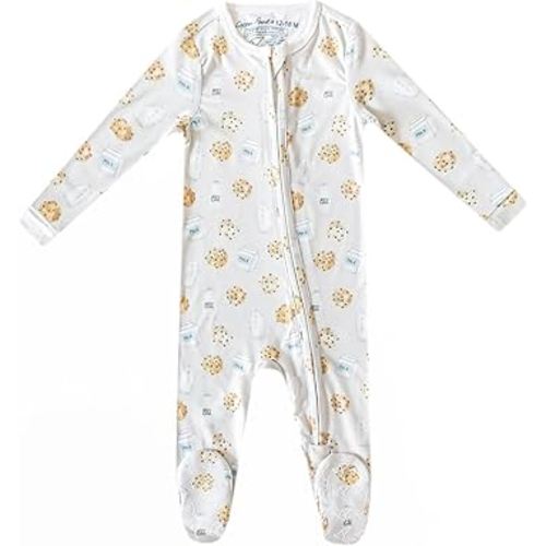 Copper Pearl Zip-Up Footie Baby Pajamas: Ultra-Soft Boys Pajamas and Girls Pajamas, Premium Knit Fabric in Stylish Prints, Tag-Free with Two-Way Zipper, Sized Newborn to 24 Months, Chip