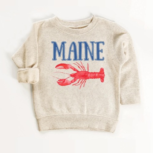 Maine Lobster Baby Bodysuit or Toddler Sweatshirt - Vintage Style