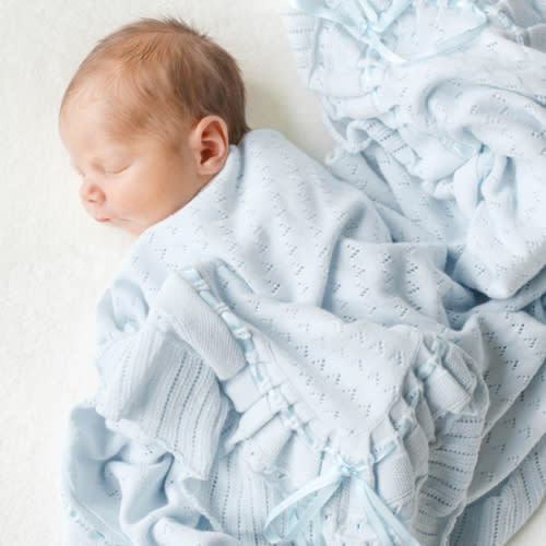 Pointelle Knit Ruffle Blanket | Feltman Brothers