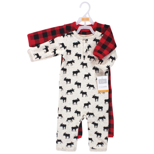 Hudson Baby Premium Quilted Coveralls, Moose