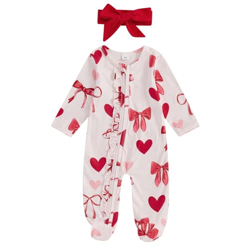 ZAXARRA Newborn Baby Girl Clothes Cute Print Long Sleeve Romper One Piece Jumpsuit Infant Fall Winter Outfits