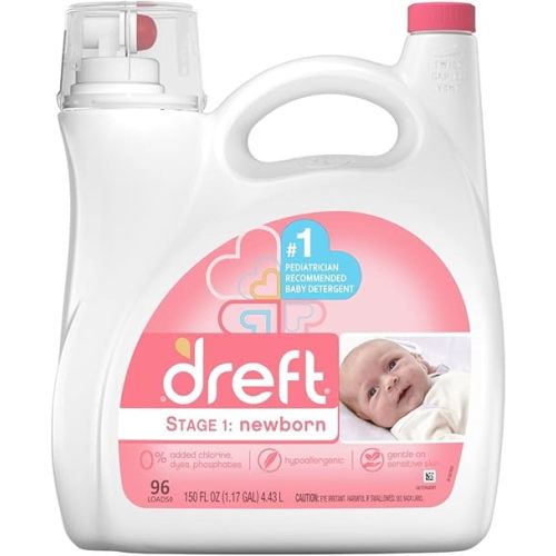Dreft Stage 1: Newborn Liquid Laundry Detergent (HE), 150 oz, 96 loads