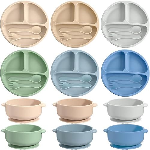 Dandat 24 Pcs Silicone Baby Feeding Set