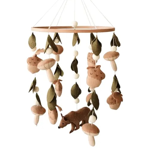 Bear Crib Mobile (Magic Forest) - Nursery Decorations - Handmade Nursery Decor for Boys & Girls