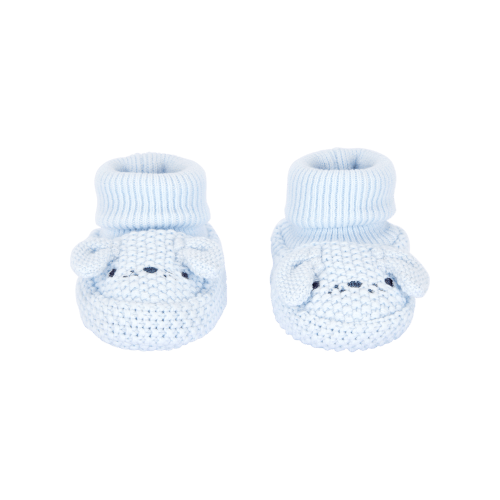 Baby Puppy Crochet Booties - Blue