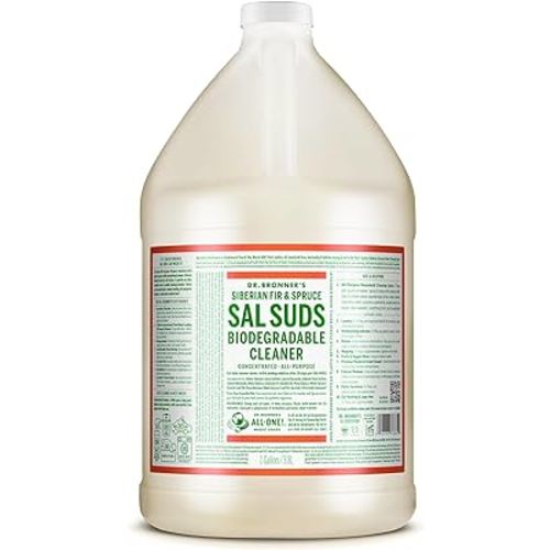 Dr. Bronner's - Sal Suds Biodegradable Cleaner (1 Gallon) - All-Purpose Cleaner, Pine Cleaner for Floors, Laundry and Dishes, Concentrated, Cuts Grease and Dirt, Powerful Cleaner