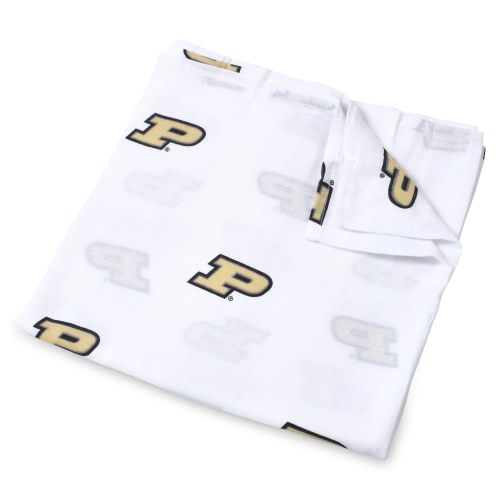 Purdue Boilermakers Infant 47'' x 47'' Muslin Swaddle Blanket - White