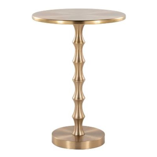 LumiSource 27" Bora Metal Accent Table Gold Metal