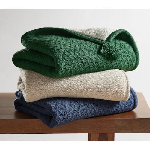 Luxe Cable Knit Sherpa Baby Blanket | Pottery Barn Kids