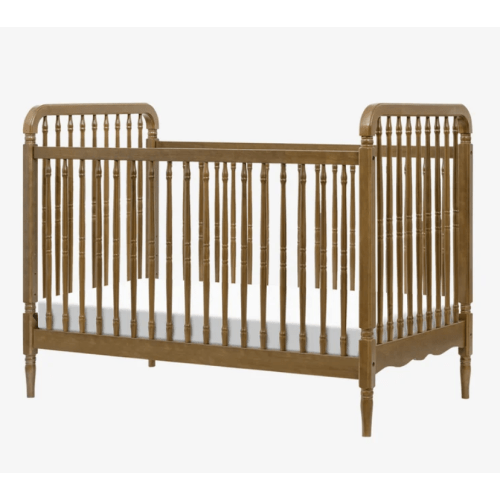 Liberty Namesake 3-in-1 Convertible Spindle Crib with Toddler Bed Conversion Kit - Natural Walnut
