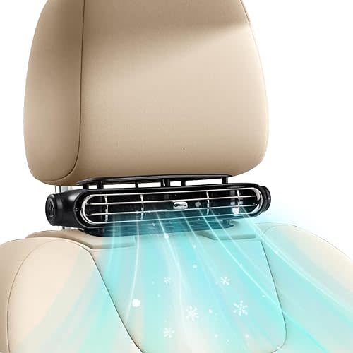 Usb Car Cooling Fans For Backseat, 2025 New Car Fan Kids Baby 3 Speeds Portable Neck Seat Fan, Air Circulation For All Vehicle Jeep Van Truck (Black)