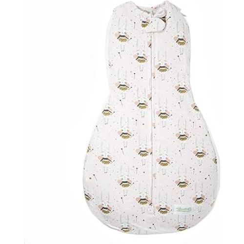 Woombie Grow with Me Baby Swaddle, Convertible Swaddle Fits Babies 0-9 Months, Expands to Wearable Blanket for Babies up to 18 Months, Fairy Bunnies