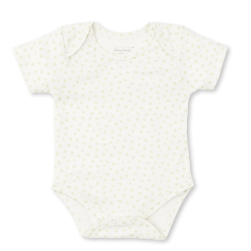 Kissy Love Basics Green Speckles Short Sleeve Bodysuit
