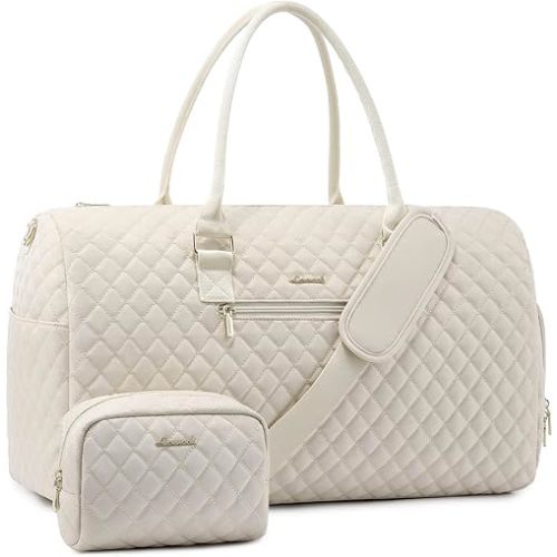 LOVEVOOK Travel Duffle Bag, Weekender Bag for Women with Toiletry Bag, Carry on Overnight Bag with Shoe Compartment, Gym Duffel Bag with Wet Pocket, Mommy Hospital Bags for Labor and Delivery