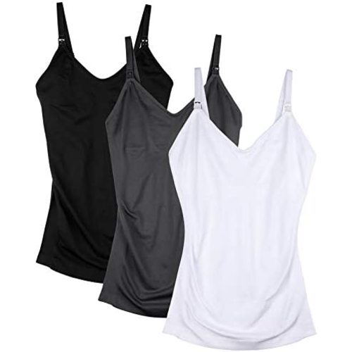 Womens Maternity Nursing Tank Cami for Breastfeeding with Adjustable Straps