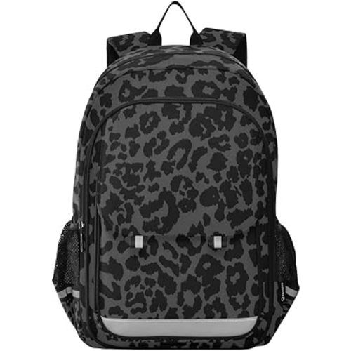 ALAZA Dark Gray Cheetah Leopard Print Laptop Backpack Purse for Women Men Travel Bag Casual Daypack with Compartment & Multiple Pockets