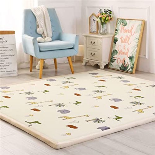Loartee Kids Play Area Rug - Light Yellow