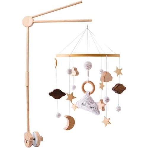 Woodland Baby Mobile for Crib - Baby Nursery Mobiles - Woodland Nursery Decor Theme - Gender Neutral Baby Stuff - Animals Forest Nursery Decor Baby Mobile - Wood Baby Stuff Type 4