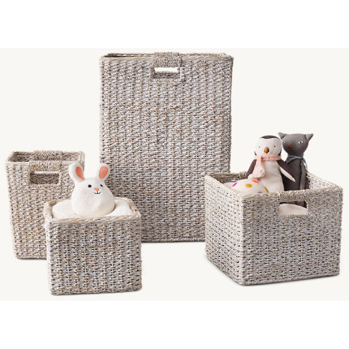 Painted Seagrass Storage - White/Natural | RH Baby & Child