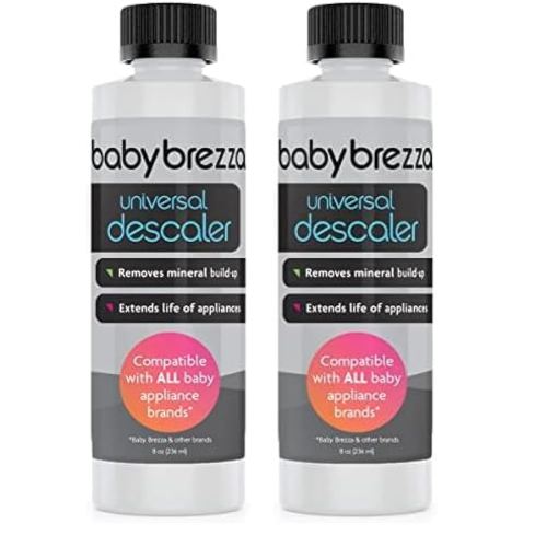 Baby Brezza Descaler 8 oz. Made in USA. Universal Descaling Solution for Brezza and Other Baby Appliances. Removes Mineral Build-up and extends Your Machine’s lifespan (Pack of 2)