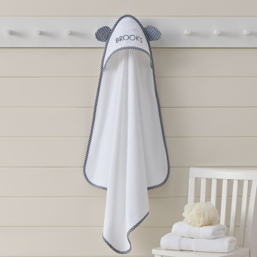 Gingham Critter Baby Hooded Towel & Washcloths | Pottery Barn Kids