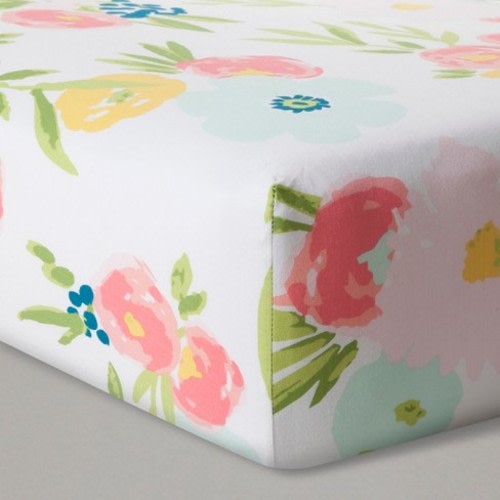 Fitted Crib Sheet Floral - Cloud Island™ Pink