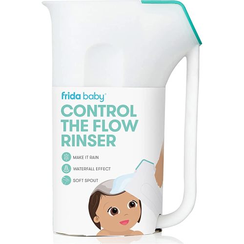 Control The Flow Rinser by Frida Baby Bath Time Rinse Cup with Easy Grip Handle and Removable Rain Shower