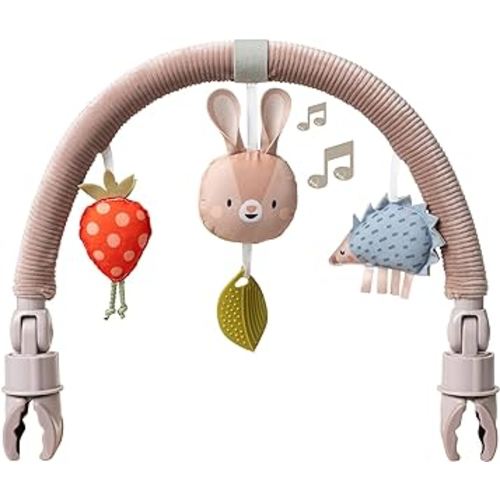 Taf Toys Arch | Ideal for Infant & Toddlers, Fits Stroller & Pram, Activity Arch with Fascinating Toys, Stimulates Baby’s Senses and Motor Skills Development, Easier Outdoors (Musical Bunny arch)