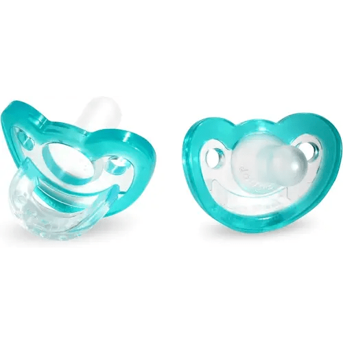 RaZbaby JollyPop Newborn Pacifier 0-3 Months - Soft, BPA-Free Silicone, USA-Made, Durable One-Piece, Dishwasher Safe, Sterilizable - Teal, Pack of 2