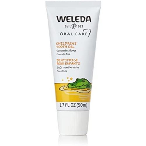 Weleda Oral Care Childrens Tooth Gel, 1.7 Fluid Ounce, Fluoride Free, Spearmint Flavor, Plant Rich Toothpaste with Calendula, Silica and Fennel