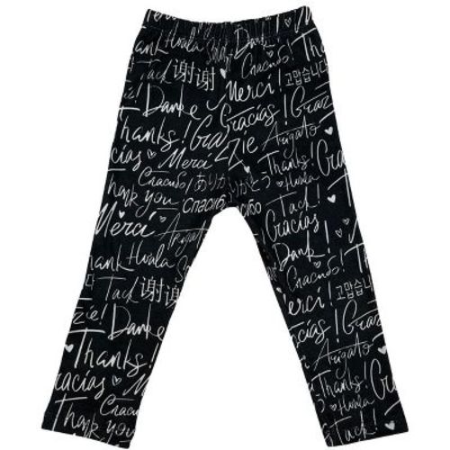 Mixed Up Clothing Infant Baby Girl Thank You Leggings - Black - 9 Months