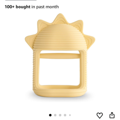 mushie Silicone Baby No-Drop Sun Teether Toy