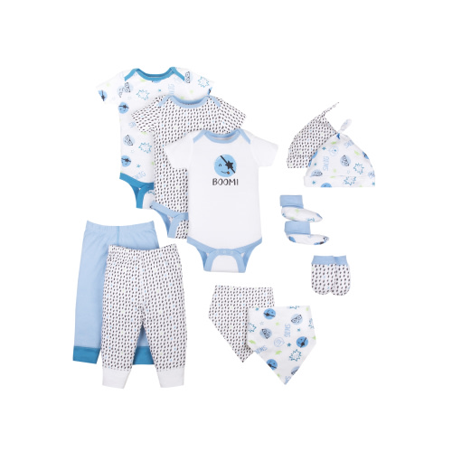 Little Star Organic Baby Boy 11Pc Mix & Match Set, Size Newborn-9 Months