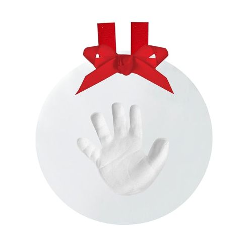 Kate & Milo Baby’s Print Christmas Ornament, Holiday Newborn Handprint and Footprint Clay Imprint Kit, DIY Clay Hand and Foot Casting, Infant Imprint Holiday Keepsake, Baby's First Christmas Ornament