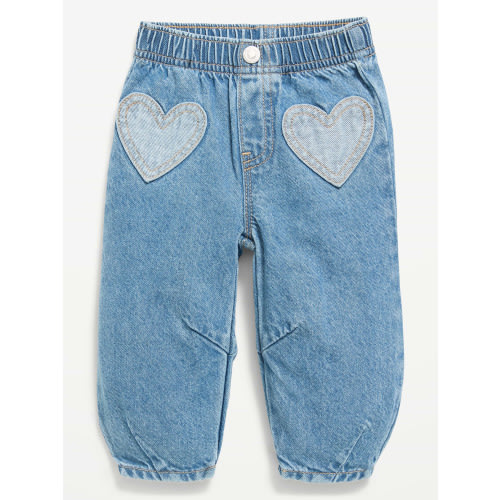 Super Baggy Heart-Pocket Barrel-Leg Jeans for Baby