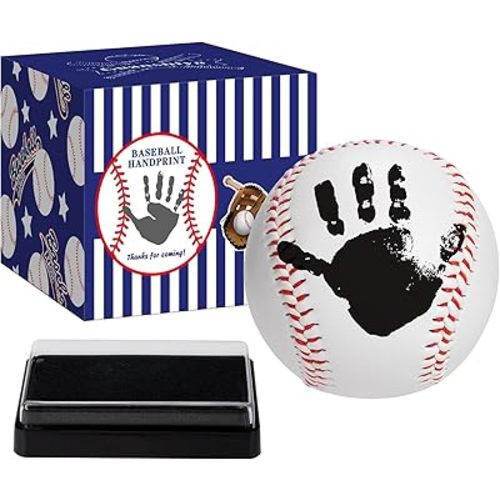 Baby Hand and Footprint Kit -Baby Baseball Handprint Kit with Ink Pad -Ideal Gift for Expecting Parents, Unique Baby Shower Gifts for Newborn Boy Girl
