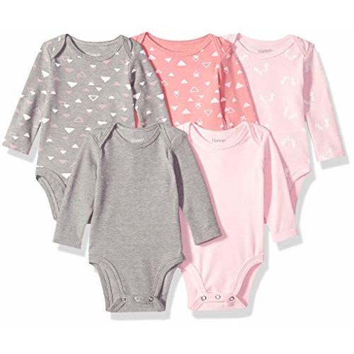 Hanes Baby and Toddler Ultimate Flexy Long Sleeve Bodysuit (5 Pack)