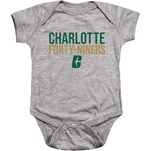 LOGOVISION University of North Carolina at Charlotte Official Stacked Unisex Infant Snap Suit for Baby