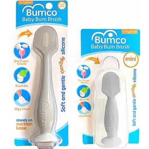 Bumco Diaper Cream Spatula Home & Travel Set - BPA-free Butt Paste Diaper Cream Applicator, Soft Diaper Rash Cream Applicator, Butt Spatula Baby, Mom-Invented Diaper Bag Essentials, 2-Pack