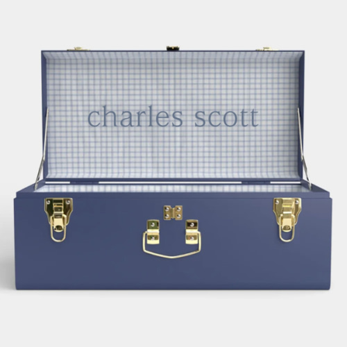 Petite Classic Trunk - Navy - Picnic in Blue / Embroidery