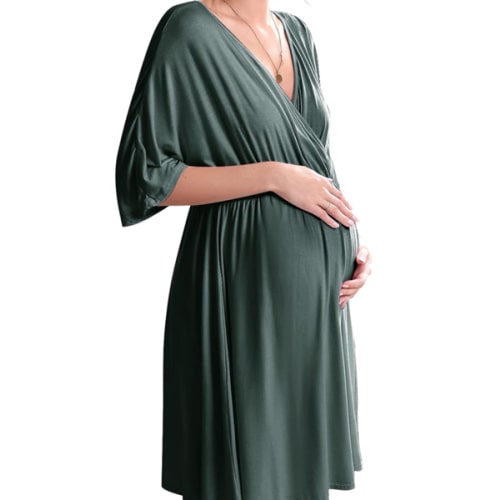 Ekouaer 3 in 1 Labor/Delivery/Hospital Gown Maternity Dress Nursing Nightgown Sleepwear for Breastfeeding