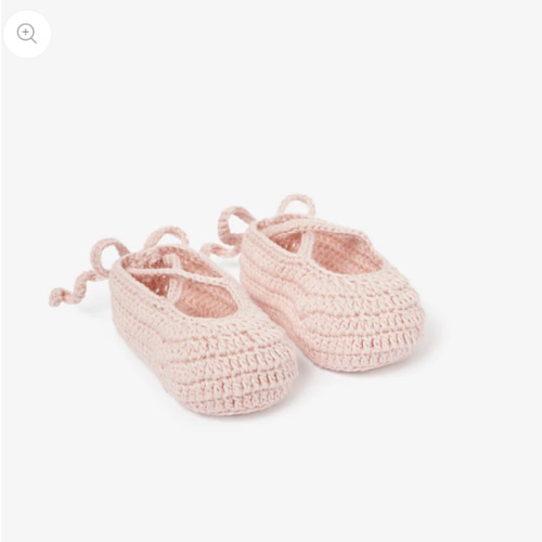 Pink Ballerina Hand Crocheted Baby Booties PINK / 0-12M