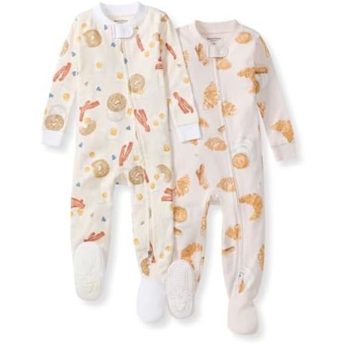 Burt's Bees Baby Baby Boys Boys Sleeper Pjs, 100% Organic Cotton, One-piece Footie, Zip Up Jumpsuit, Snug Fit Pajamas